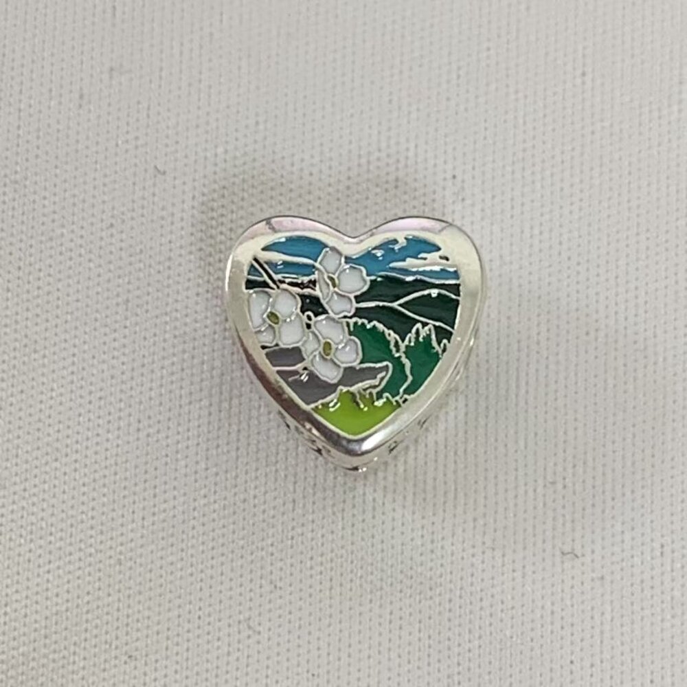 Pandora Virginia Lovers Exclusive Travel Heart Charm, S925 Silver Jewelry